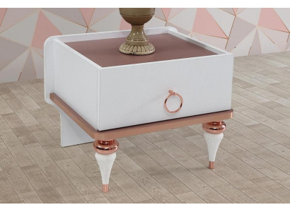 Nachttisch Modernes Design Eine Schublade Elegante Akzente Weiß Kinderzimmer