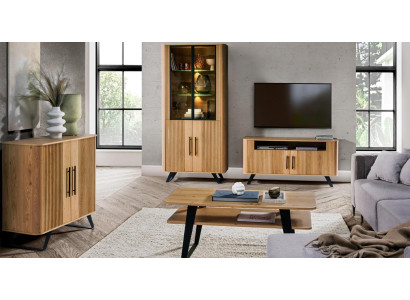 Modern Luxuriöses Set TV Lowboard Sideboard Komplett Holzmöbel Wohnwand