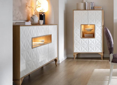 Modern Holzmöbel Sideboard Luxuriöses Schrank Highboard Vitrinenschrank