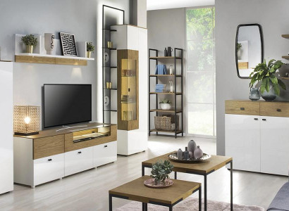 Wohnzimmer Wohnwand Modern Luxuriöses TV-Lowboard Komplett Set 6tlg