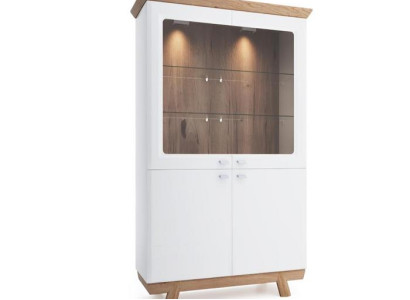 Vitrine Glasvitrine Glasschrank Massivholzschrank Hochschrank Schrankvitrine