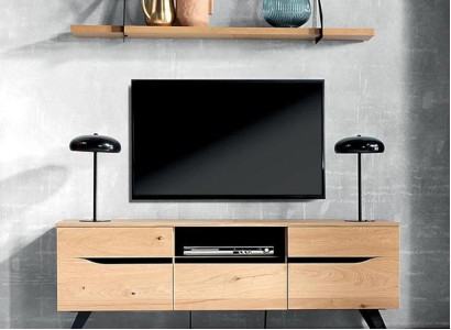 Wohnzimmer Set TV-Lowboard Medienmöbel Modern Wandregal Designer