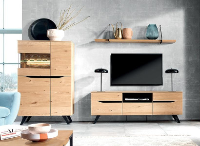 Wohnzimmer Komplett Modern Designer TV-Lowboard Luxuriöses Schrank Set 3tlg