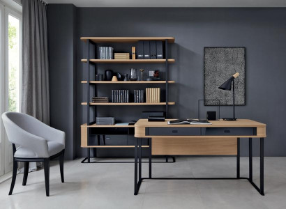 Arbeitszimmer Schreibtisch Einrichtung Komplett Büro Bücherregal Büro Set