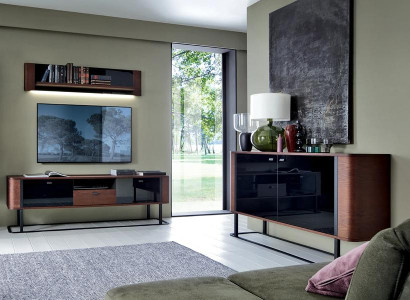 Wohnzimmer Modern Einrichtung Wandregal TV-Lowboard Luxuriöses Sideboard