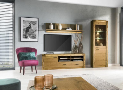 Wohnwand TV-Lowboard Wohnzimmer Vitrine Wandregal Designer Regale