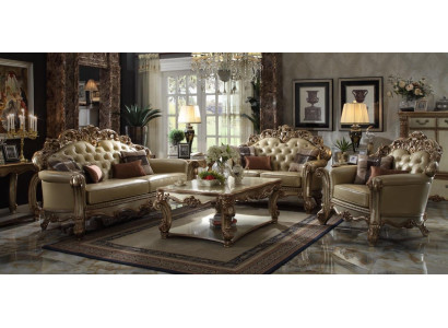 Luxus Wohnzimmer Sofa 3+2 Sitzer Sessel Couchtisch Königliches Design