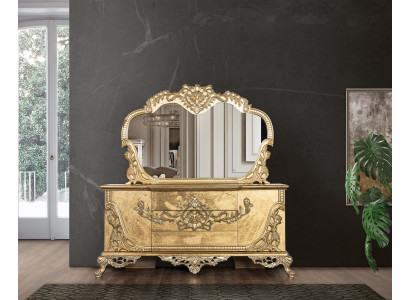 Anrichte mit Spiegel Luxus Garnitur Kommode Holz Kommoden Klassische Sofort