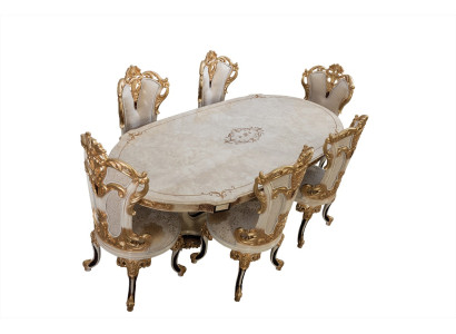 Komplett Set Esstisch + 6 Stühle Esszimmer Set Ess Gruppe Sofort