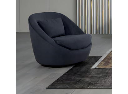 Moderner Lounge Sessel Polster Design Blau Gemütlich Relaxsessel Wohnzimmer