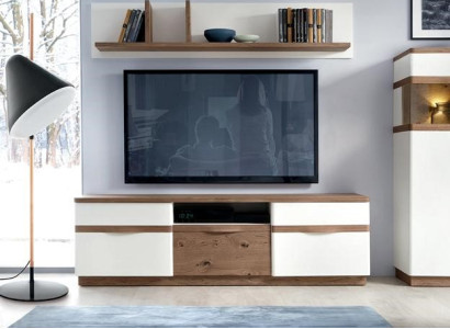 Wohnzimmer Set Modern Holzmöbel TV-Lowboard Wandregal Luxuriöses
