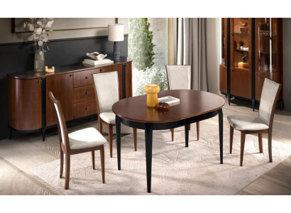 Esszimmer Set Esstisch Komplett 4x Stühle Holzmöbel Sideboard Luxuriöses