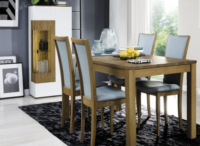 Esszimmer Holzmöbel Vitrine Komplett Esstisch Luxuriöses 4x Stühle Set 6tlg