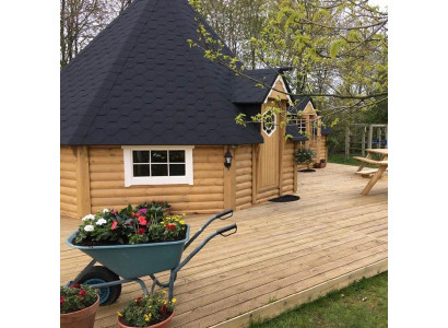 Grillkota Feuerhütte Grillhaus Grillhütte Grillhüttenhaus Freizeitkota 25 m²