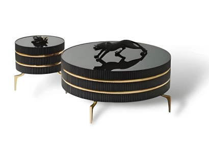 Couchtisch Wohnzimmertisch 2tlg Beistelltisch Kaffeetisch Schwarz Moderne Luxus