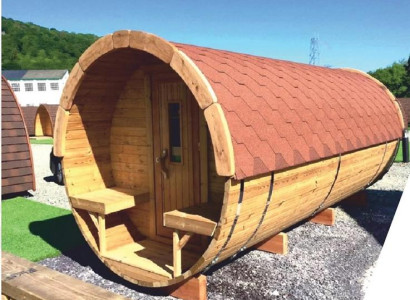 Holzfassauna Outdoor-Sauna Saunafass Naturfasssauna Gartensauna