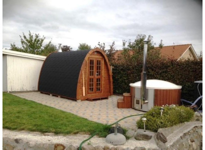 Saunahütte Holzsauna Naturfasssauna Außensauna Outdoor-Sauna