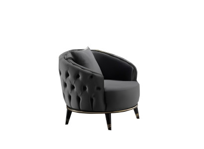 Wohnzimmer Sessel 1 Sitzer Moderne Design Chesterfield Möbel Schwarz Luxus