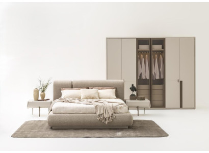 Schlafzimmer Set Bett + 2х Nachttische+ Kleiderschrank Modern Möbel 4tlg