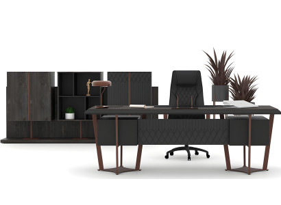 Schreibtisch Kommode Büroschrank Couchtisch Arbeitszimmer Set Holzmöbel