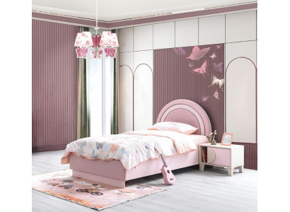 Kinderzimmer Set Kinderbett Nachttisch Kleiderschrank rosa Luxus Möbel Modern