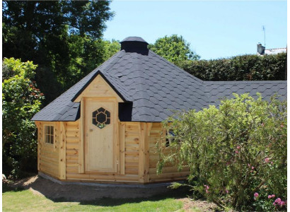 Grillhütte Grillblockhaus Grillhüttenhaus Feuerhütte Freizeitkota Schwedenhütte