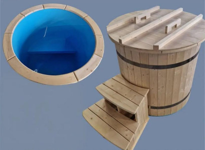 Whirlpool Outdoor-Spa Entspannungsbad Kaltwasserfass Holz Kaltbad