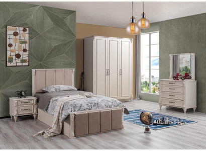 Kinderzimmer Set Modern Kinderbett Nachttisch Kommode Schreibtisch Möbel Beige