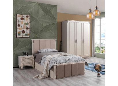 Kinderzimmer-Set aus Holz in Beige mit modernem Design