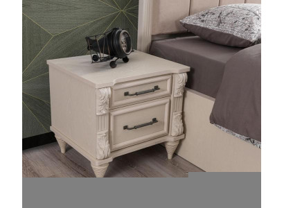 Nachttisch Holzmöbel Beige  Schlafzimmer Modern Design Luxus Nachttische