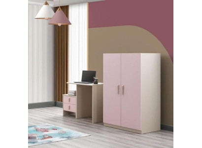 Modern Kinderzimmer Set Kleiderschrank Schreibtisch Nachttisch Rosa Top-Qualität