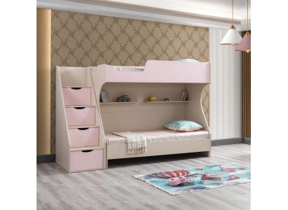 Jugendbett Kinderbett Kids Design Modern Bett Kinderzimmer Holz Möbel Rosa