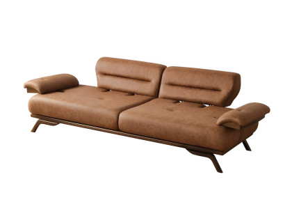 Braunes Sofa, 3-Sitzer, Modern, Textil, 235x97x82 cm, Mittel-Härte
