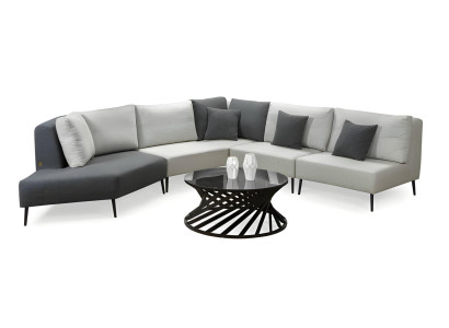 Ecksofa L-Form Sofa Couch Stoffsofa Wohnlandschaft Beige-Grau Modern