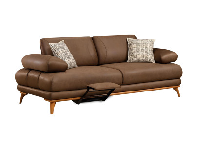 Modernes braunes Kunstleder-Sofa für Wohnzimmer