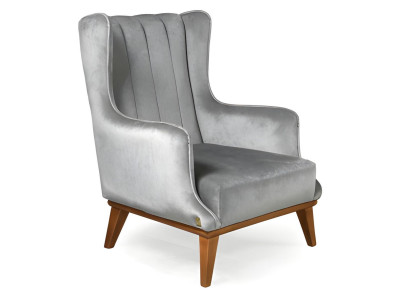 Sessel Wohnzimmer Sessel Polsterstuhl Fernsehsessel Gepolstert Silber