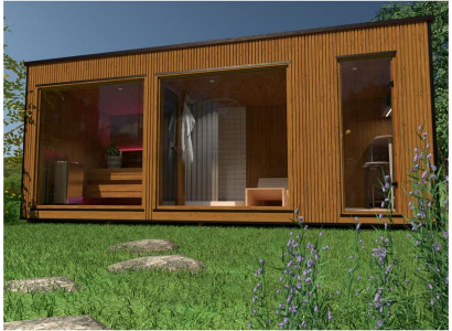 Moderne Außensauna Trockensauna Sauna Massivholzsauna Terrassensauna Gartensauna
