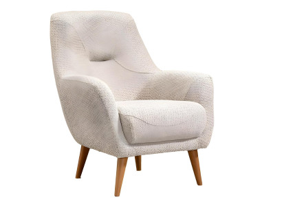 Weißer Stoffsessel im modernen Design