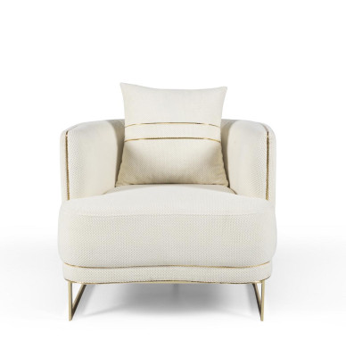 1 Sitzer  Polster Sessel Lounge Designer Lehn Moderne Sessel Weiß Top-Qualität