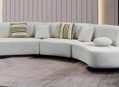 5 Seater Ecke Sofa Modulsofa Couch Geschwungene Gebogene Form Sektionell