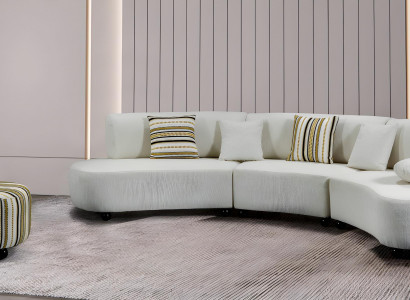 Wohnlandschaft Oval Couch Runde Sofa Polster Garnitur Big Sofas Sessel