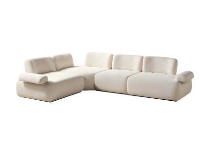 Eckcouch L-Form Sofa Eckgarnitur Lounge Ecksofa Eckpolstergruppe Weich Beige