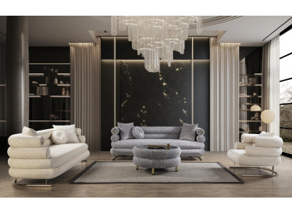 Sofagarnitur Sessel Modern 2x 3-Sitzer Sofas Set Design Sofa Polster Modern