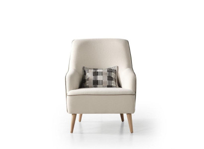 Sessel Textil Wohnzimmer Design Weiß Modern gemütlicher stilvolle Sessel