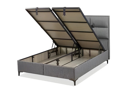 Graues Stoff-Holz Bett modern elegant für Schlafzimmer