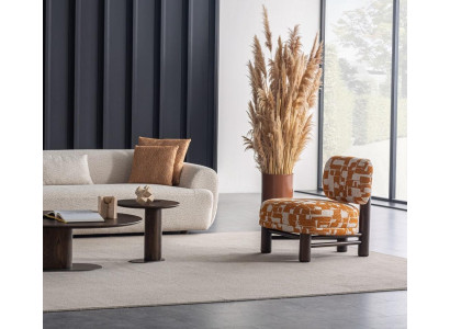 Brauner Sessel, Modern, Textil, Einfarbig, 74x75x76 cm, Mittel-Härte