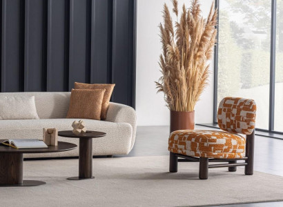 Brauner Sessel, Modern, Textil, Einfarbig, 74x75x76 cm, Mittel-Härte