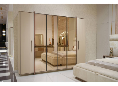 Kleiderschrank Holz Beige Elegant Modern