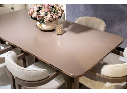 Esszimmer-Set aus Holz in Beige modern elegant mit Esstisch