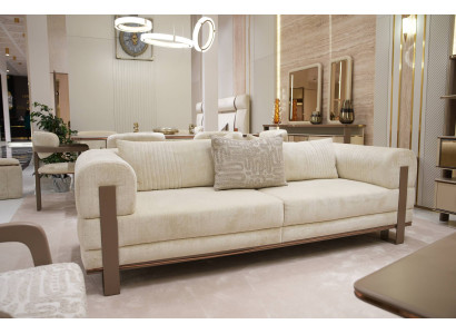 Elegantes beiges Stoffsofa für Wohnzimmer im modernen Design
